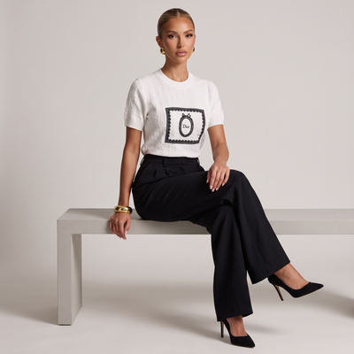 🤍 Dior Oblique Medallion Knit Top | One Size