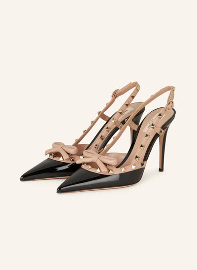 🖤 Valentino Rockstud Bow Slingback Pumps