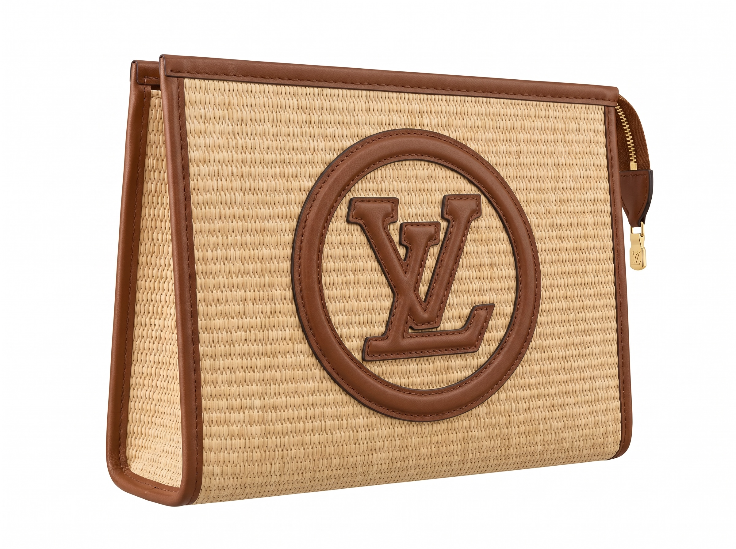 Louis Vuitton Beige Raffia Circle Logo Clutch 🤎🌾✨💼🔥