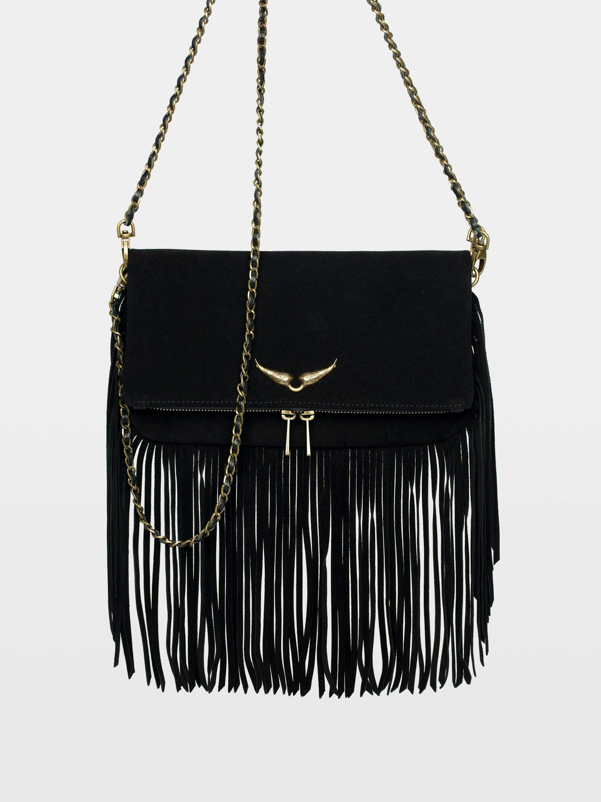 Zadig & Voltaire Fringe Crossbody Bag – Black 🖤✨ | Boho-Chic Statement
