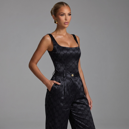 Gucci GG Monogram Wide-Leg Trousers – Black 🖤✨
