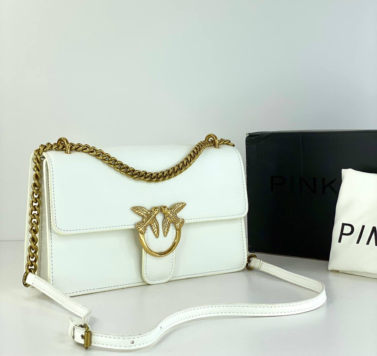 Pinko Love Classic Icon Bag in Black with Gold Hardware