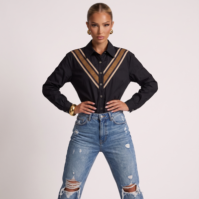 Fendi V-Stripe Oversized Shirt