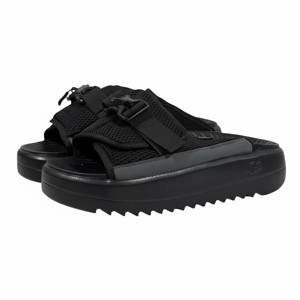UGG Tactical Mesh Slide Sandals – Black Comfort Streetwear 🖤⚡