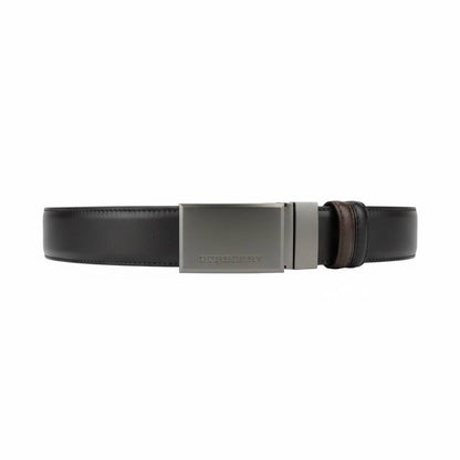 Burberry Reversible Leather Belt 120cm – Matte Plaque Buckle ✨