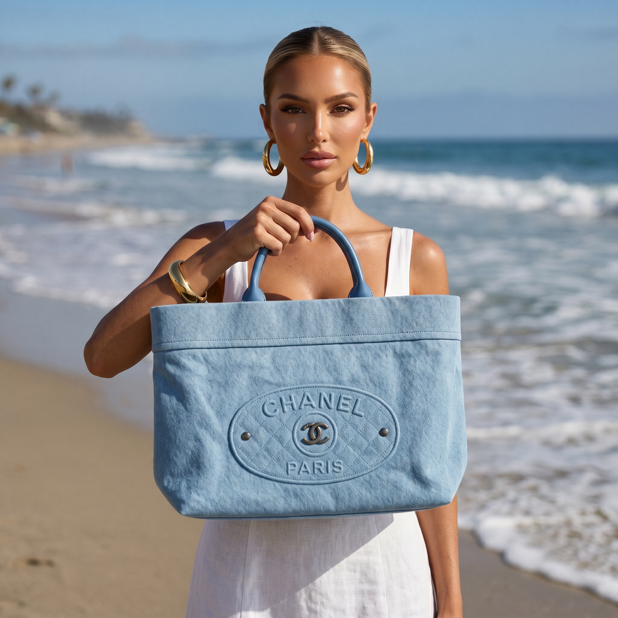 Chanel Denim Beach Tote Bag 💙🏖️✨
