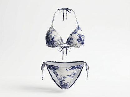 Christian Dior Toile de Jouy Bikini Set with Matching Pareo 💙🤍🌊