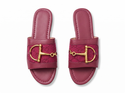 Gucci Horsebit burgundy Slides 💗✨