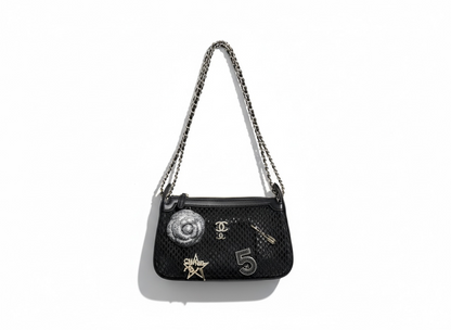 CHANEL Mesh Charm Shoulder Bag – Black Edition 🖤✨