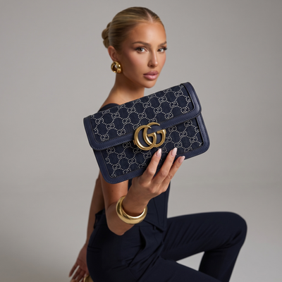Gucci GG Marmont Studded Canvas Shoulder Bag 👜✨