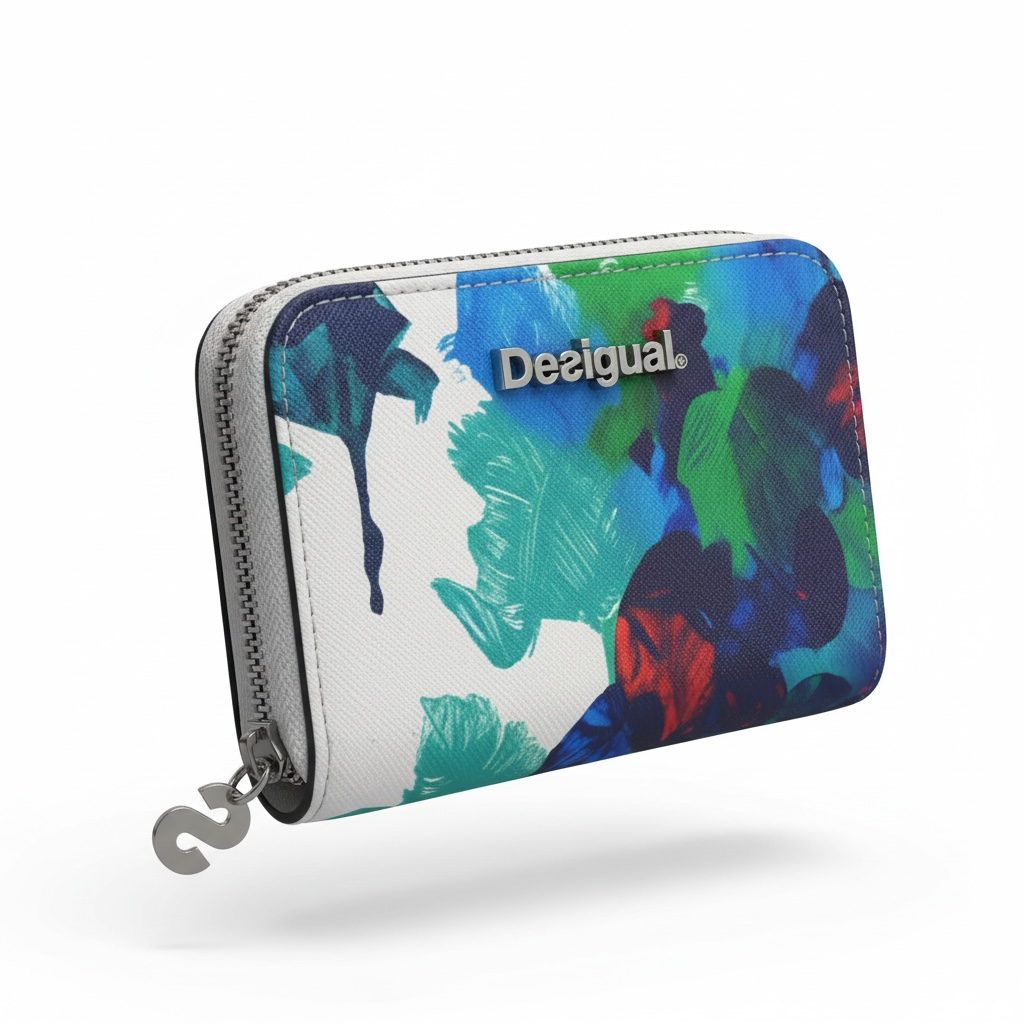 🌿 Desigual Tropical Art Wallet & Card Holder Set 💙✨