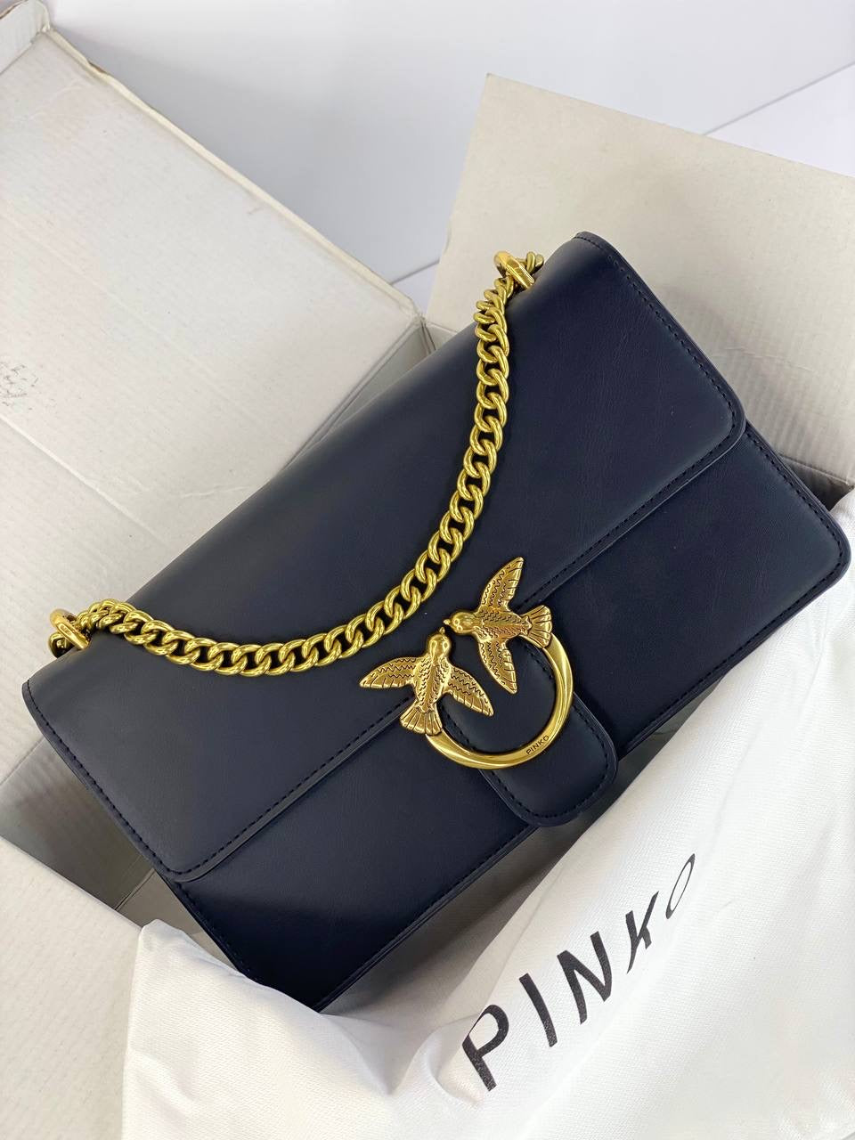 Pinko Love Classic Icon Bag in Black with Gold Hardware