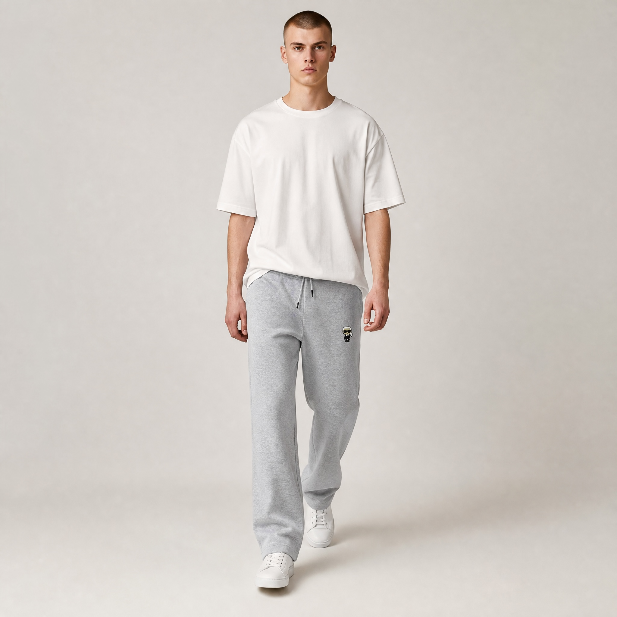 🩶 Karl Lagerfeld Ikonik Skull Sweatpants – Grey Melange Edition 🩶