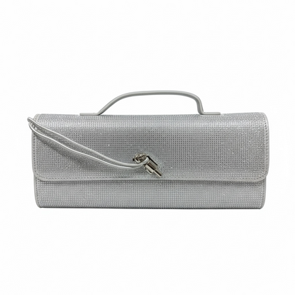 ✨ Bottega Veneta Silver Crystal Knot Clutch – Luxury Evening Handbag ✨