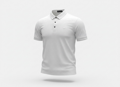 Emporio Armani White Textured Polo Shirt 🤍✨ Premium Signature Fit