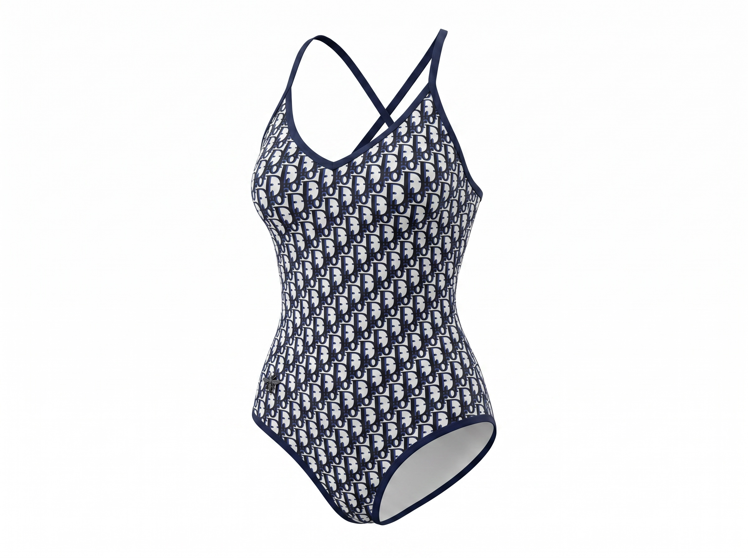 Christian Dior Oblique One-Piece Swimsuit – Navy 💙🤍🌊