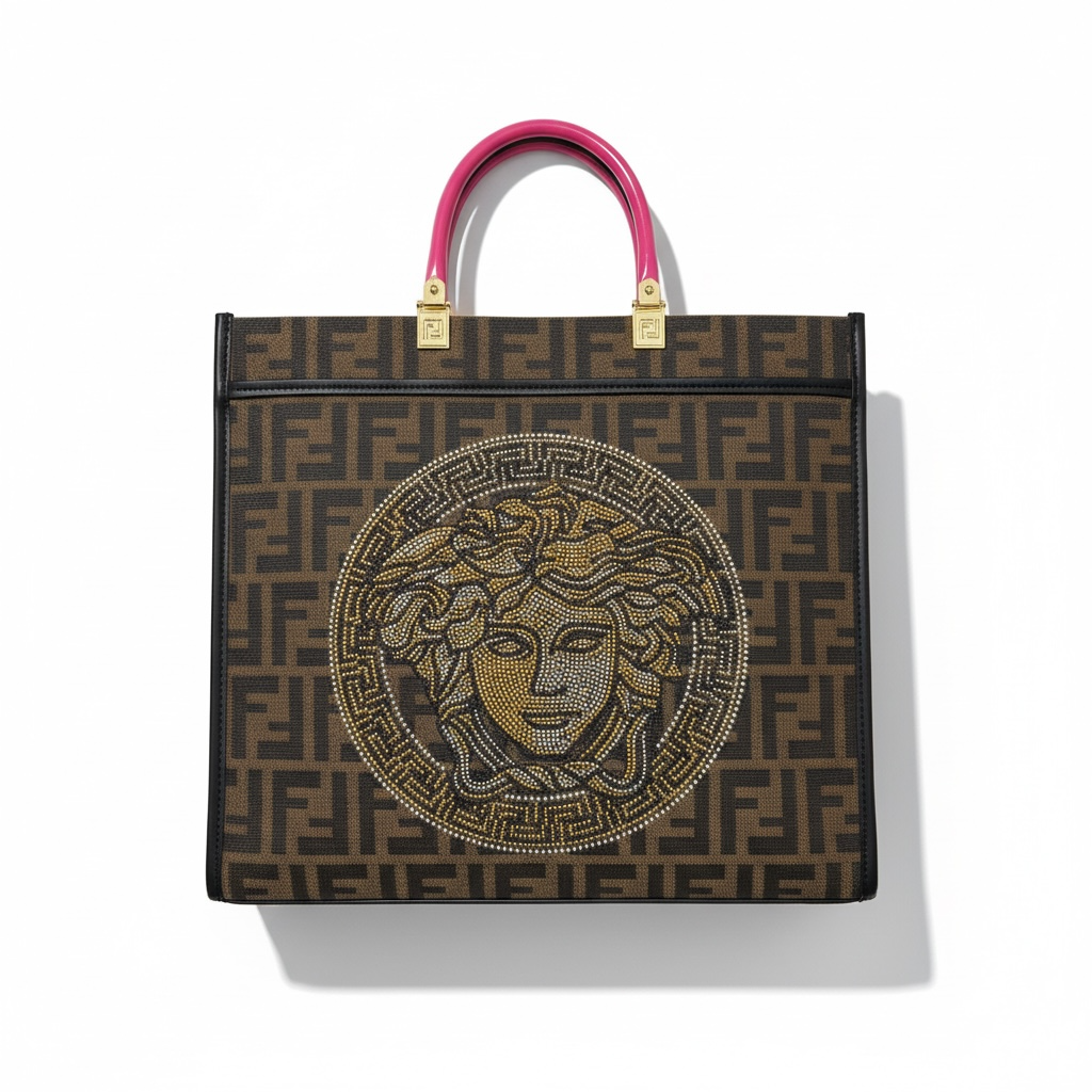 Fendace Medusa Monogram Tote 💎🐍 | Fendi x Versace Collaboration