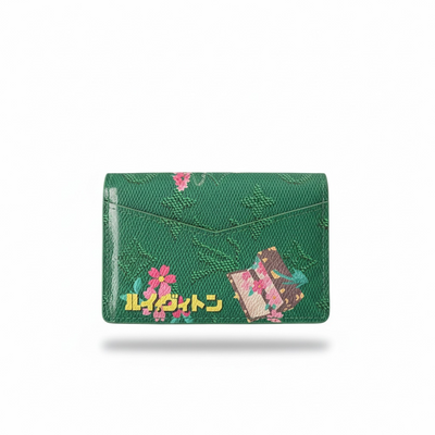 Louis Vuitton Style Green Graphic Passport Holder Wallet 💚✨