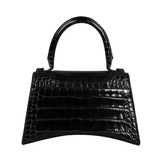 Balenciaga Hourglass Croc-Embossed Handbag