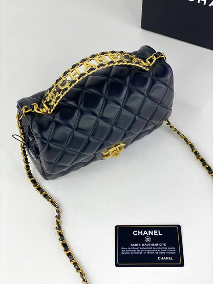 Chanel Quilted  Mini Flap Bag with Gold Chain