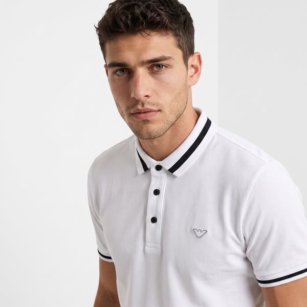 Emporio Armani Polo – White Black-Trim ⚪️🖤