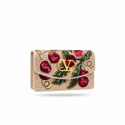 Valentino Handmade Cherry Embroidered Clutch 🍒✨