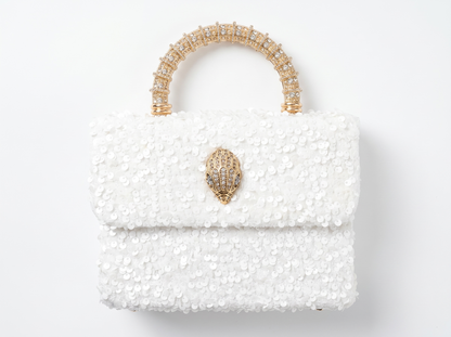 ✨ Kurt Geiger Crystal Eagle Top Handle Bag – White Glamour Edition ✨