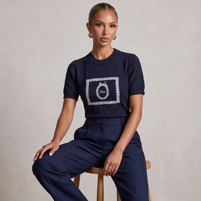 💙 Dior Oblique Medallion Knit Top | One Size