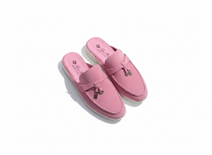 LORO PIANA Style Pink Suede Mule Loafers 💗✨ | Chic Comfort Edition