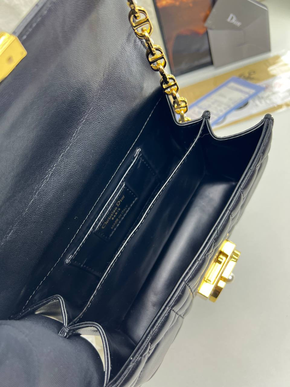 Dior Caro Mini Bag  Cannage Leather with Gold Hardware