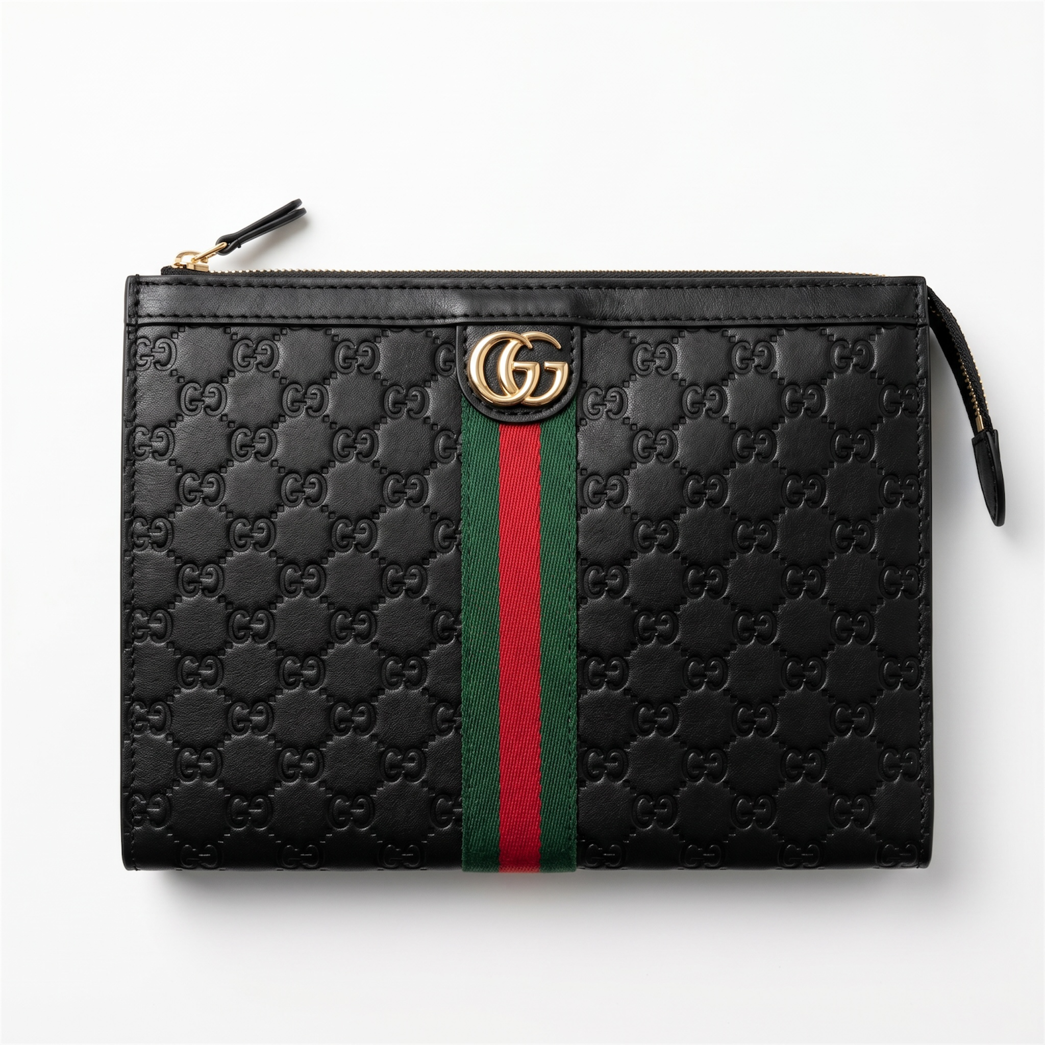 Gucci Black GG Web Stripe Clutch Bag 🖤✨