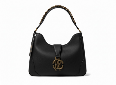 ROBERTO CAVALLI RC Monogram Shoulder Bag 🖤✨ | Statement Luxe Handbag