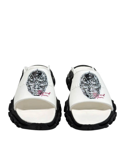 Balenciaga Graphic Slide Sandals – Black & White Edition 🖤🤍🔥