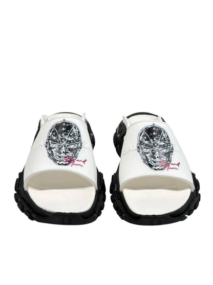 Balenciaga Graphic Slide Sandals – Black & White Edition 🖤🤍🔥