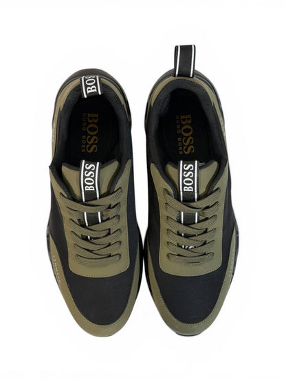 BOSS Two-Tone Sneakers 🖤🟢 | Sport Luxe Performance