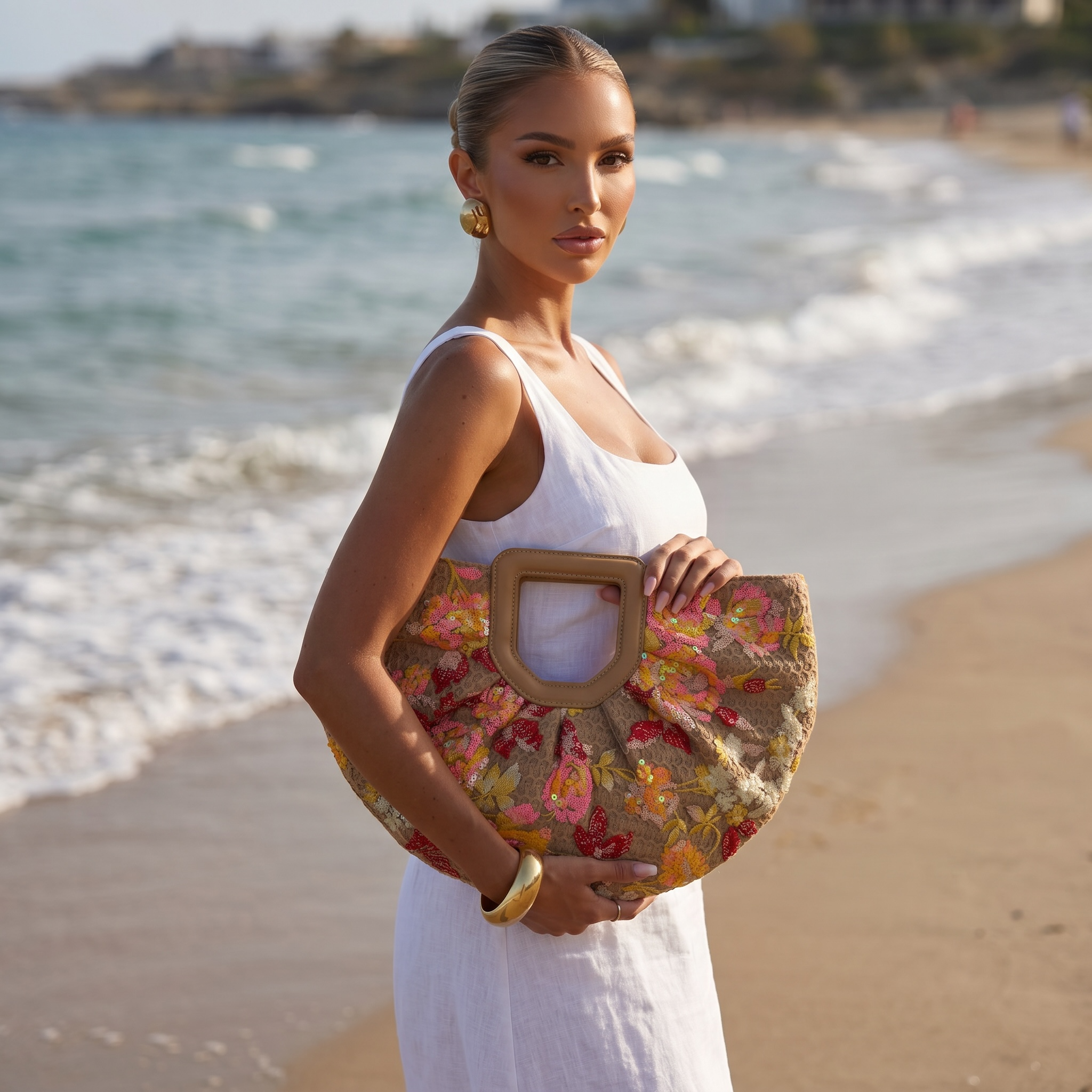 Floral Embroidered Beach Tote Bag 🌺👜🏖️