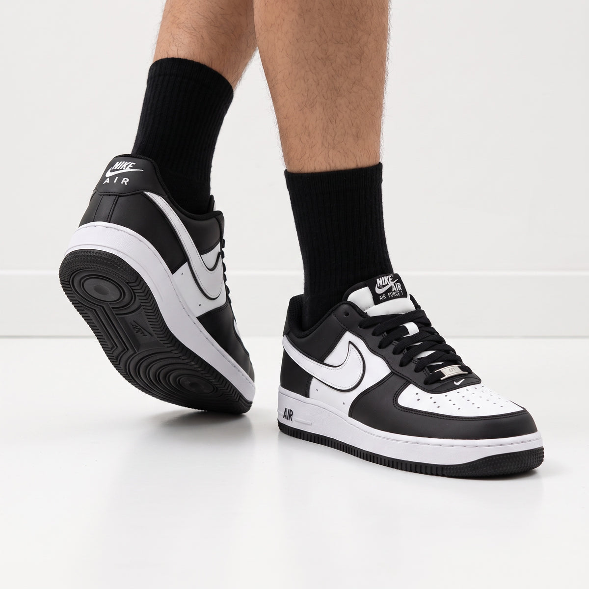 Nike Air Force 1 Low black and white low-top sneaker close-up