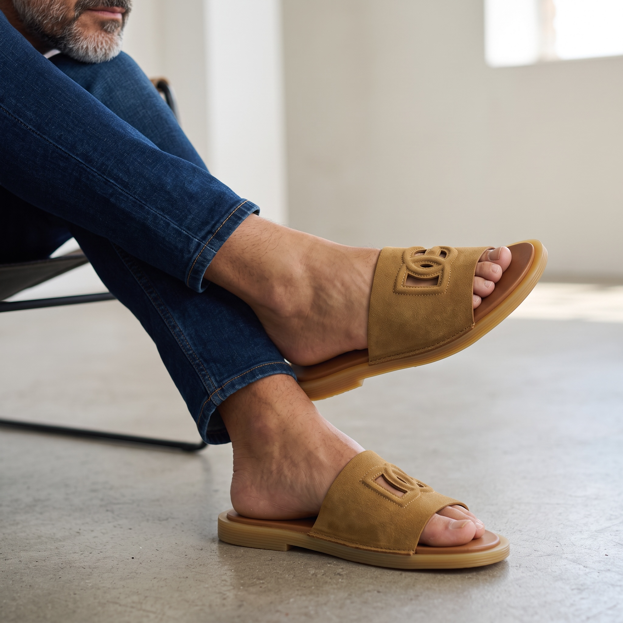 Dolce & Gabbana Brown Suede Slides – Luxury Comfort