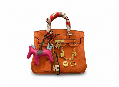 Hermès Birkin Style Orange Leather Bag 🧡✨ | Iconic Luxury Statement