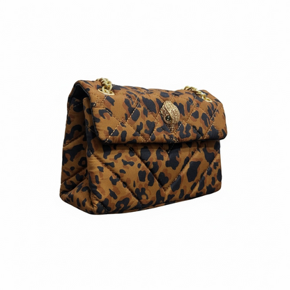 🐆 Kurt Geiger Leopard Quilted Chain Bag – Statement Animal Print Shoulder Bag