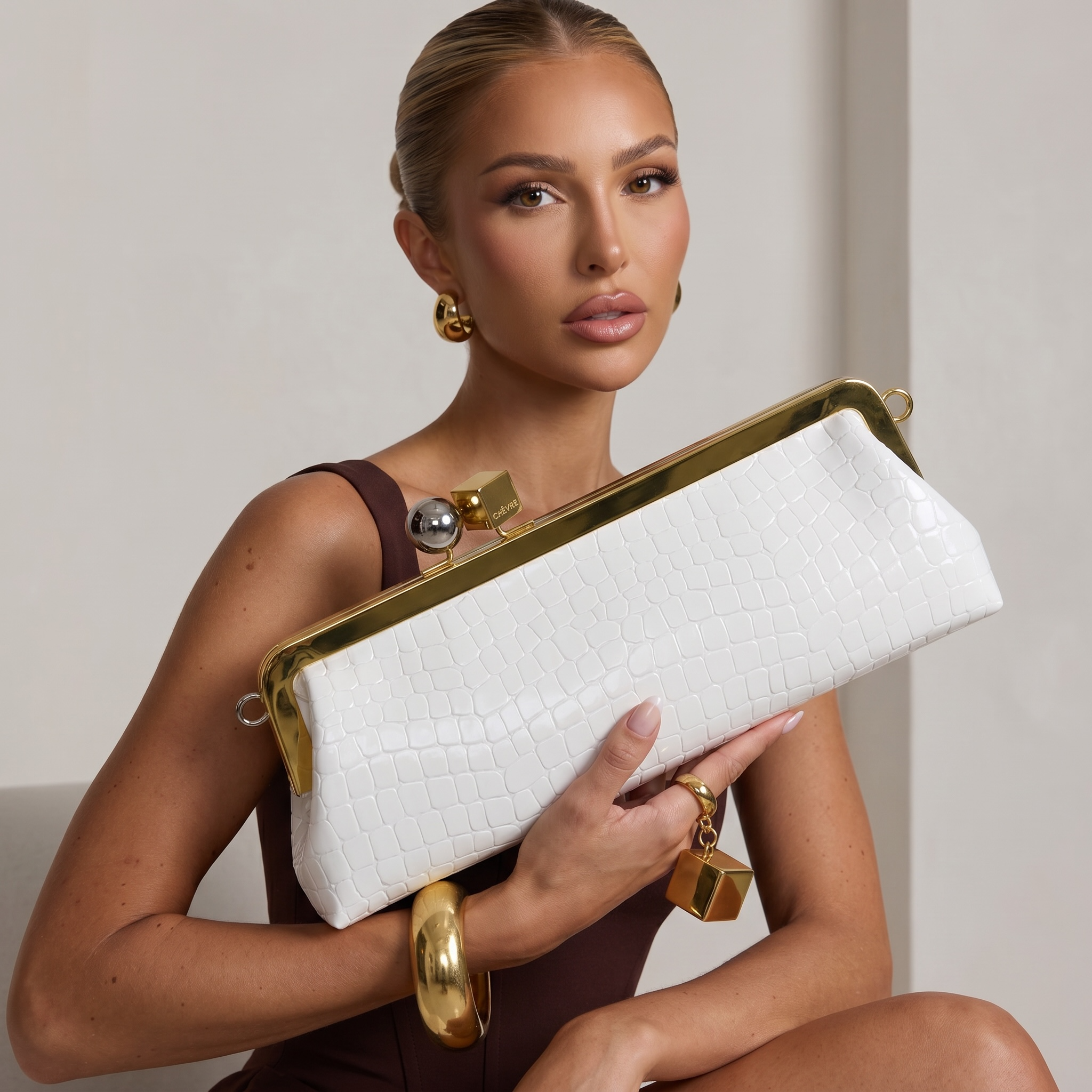 Jacquemus Blanc Croc Clutch Bag 🤍✨