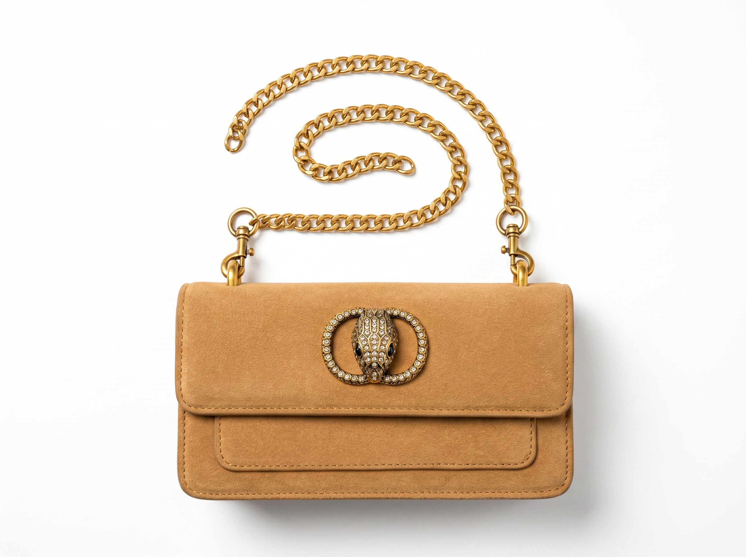 👜 Kurt Geiger Kensington Suede Chain Bag – Camel Luxe Edition ✨