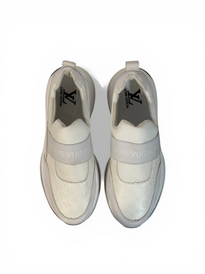 Louis Vuitton White Monogram Slip-On Sneakers 🤍✨ Luxury Clean Style