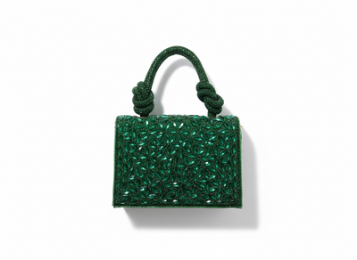 Emerald Crystal Mini Top Handle Bag 💚✨ | Statement Evening Piece