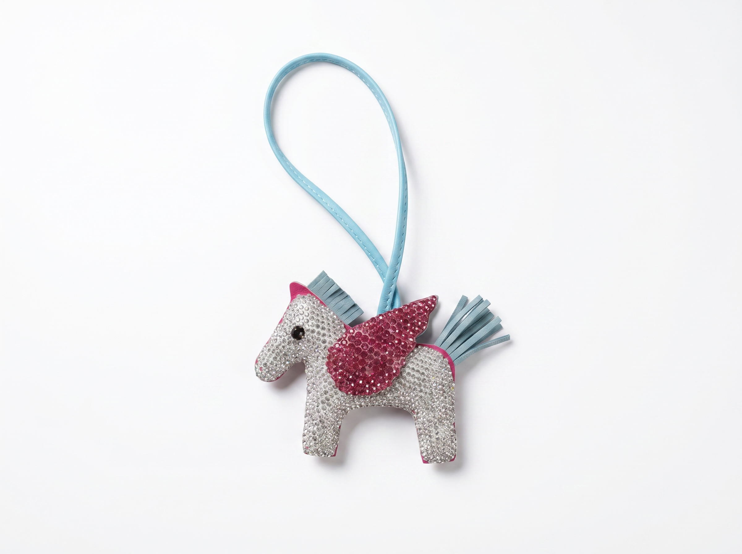🦄 HERMÈS Rodeo Pegasus Crystal Charm – Pink Wings Edition ✨💖