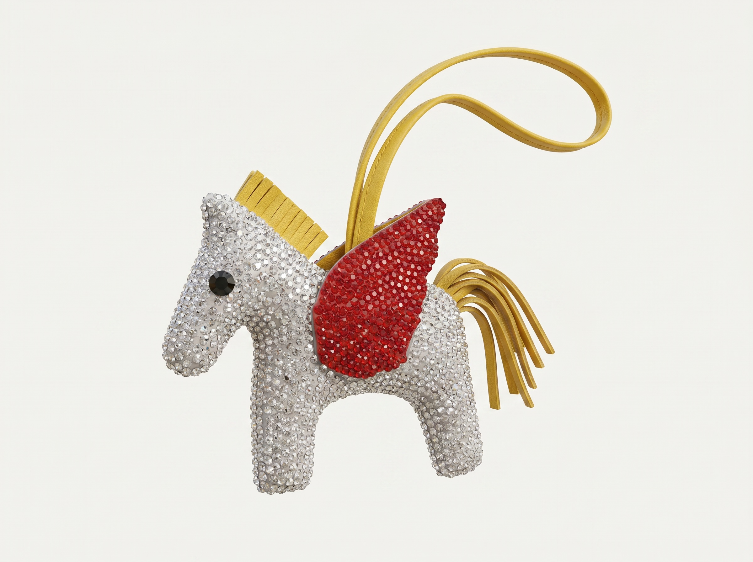 🦄 HERMÈS Rodeo Pegasus Crystal Charm – Ruby Wing Edition ❤️✨