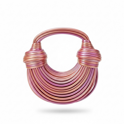BOTTEGA VENETA Inspired Sculptural Knot Handle Bag – Metallic Pink 💖✨