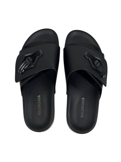 Balenciaga BB Logo Slide Sandals – All Black Edition 🖤🔥