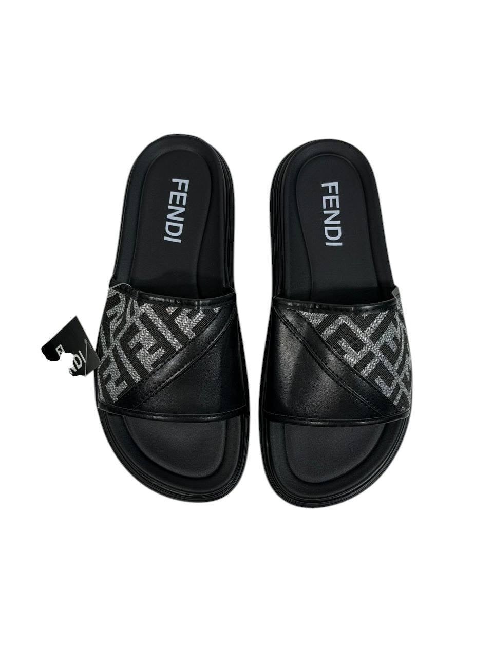 FENDI Luxury Slides – Black FF Edition 🖤✨