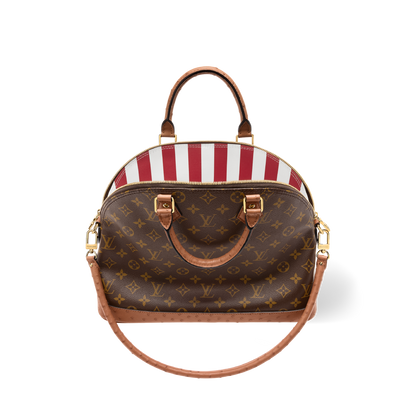 Louis Vuitton Alma Monogram Handbag – Classic Elegance with Ostrich Leather Accents